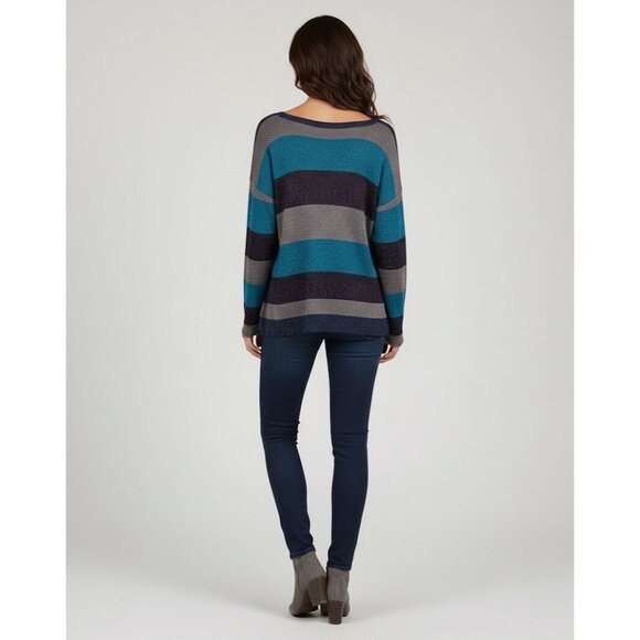 NWT Splendid Shimmery Striped Slouchy Lurex Sweater Knit | Glamoratti Sirencore - Picture 7 of 16